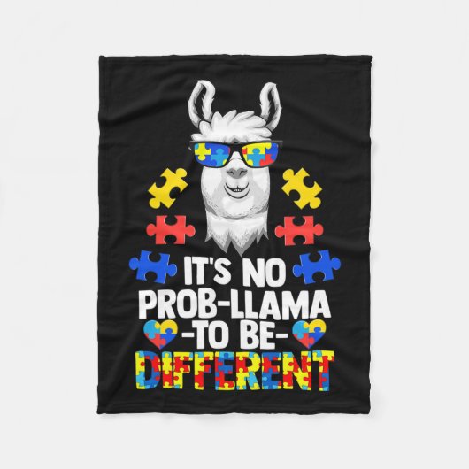 Couverture Polaire Ce n'est pas Prob-llama d'être différent Autisme F (Devant)