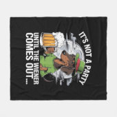 Couverture Polaire Ce n'est pas une fête jusqu'à Dachshund Irish Beer (Devant (Horizontal))