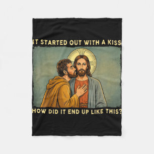 Couverture Polaire Ce n'était qu'un baiser jésus & judas mème drô