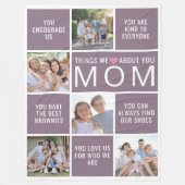 Couverture Polaire Ce que nous aimons de vous Maman Photo Collage (Devant)