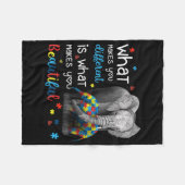 Couverture Polaire Ce qui vous rend différents Elephant Maman Autisme (Devant (Horizontal))