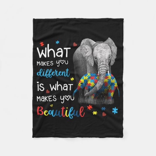 Couverture Polaire Ce qui vous rend différents Elephant Maman Autisme (Devant)