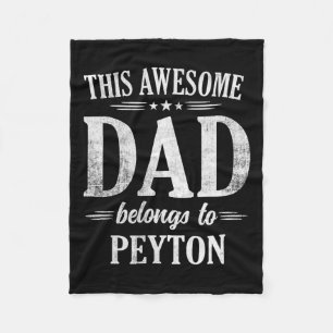 Couverture Polaire Ce super papa appartient à Peyton Fête des Pères B