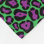 Couverture Polaire Ceinture Empreinte de léopard verte et violette (Coin)