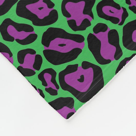 Couverture Polaire Ceinture Empreinte de léopard verte et violette (Coin)
