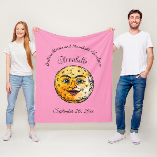Couverture Polaire Célébration de Baby Shower Sous la Lune