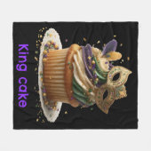 Couverture Polaire Célébration de Cupcake Masqué Mardi Gras (Devant (Horizontal))