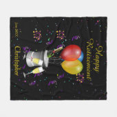 Couverture Polaire Célébration de vin pétillant de retraite (Devant (Horizontal))