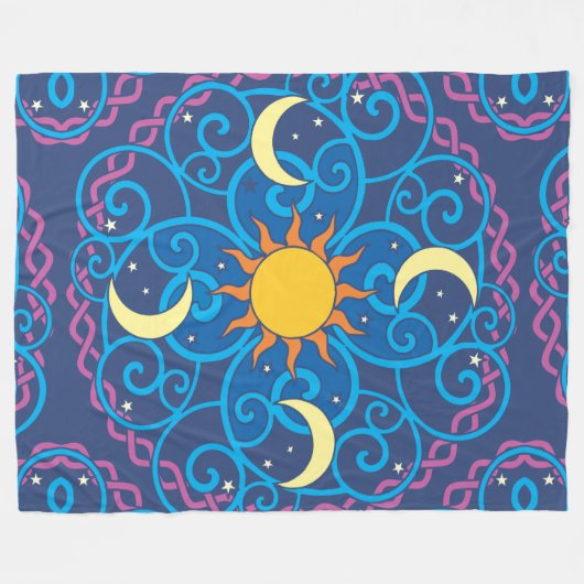 Couverture Polaire Céleste Mandala Fleece Blanket (Devant (Horizontal))