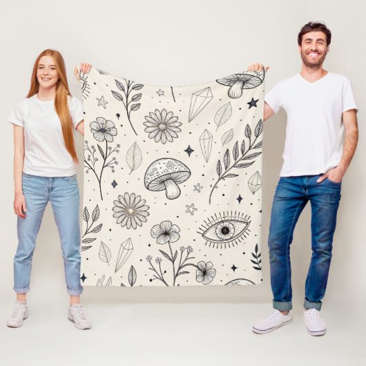 Couverture Polaire Celestial Botanical Pattern (3) (En situation)