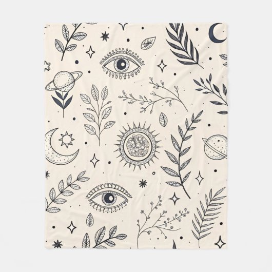 Couverture Polaire Celestial Botanical Pattern (5) (Devant)