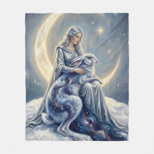 Couverture Polaire Celestial Galaxy Hare Moon Goddess Fantasy Art (Devant)