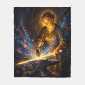 Couverture Polaire Celtic Blacksmith Goddess Forging Sword Fantasy Ar (Devant)