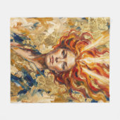 Couverture Polaire Celtic Fire Goddess Brigid Gold Leaf Fantasy Art (Devant (Horizontal))