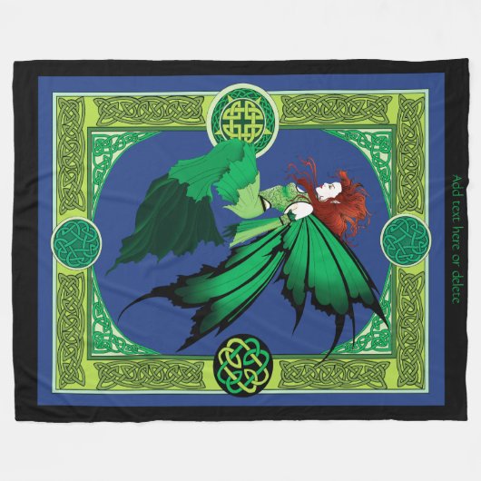 Couverture Polaire Celtic Knot Work Green Fairy (Devant (Horizontal))