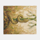 Couverture Polaire Celtic Snake Snowdrops Imbolc Rebirth Fantasy Art (Devant (Horizontal))