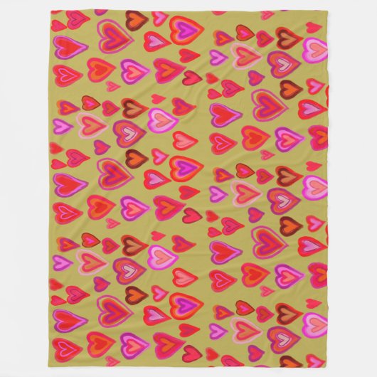 Couverture Polaire Cent coeurs Blanche polaire (Devant)