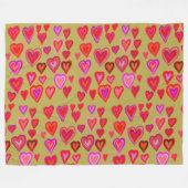 Couverture Polaire Cent coeurs Blanche polaire (Devant (Horizontal))