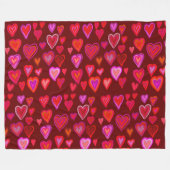 Couverture Polaire Cent coeurs Blanche polaire (Devant (Horizontal))
