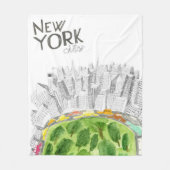 Couverture Polaire Central Park et collage de New York City (Devant)