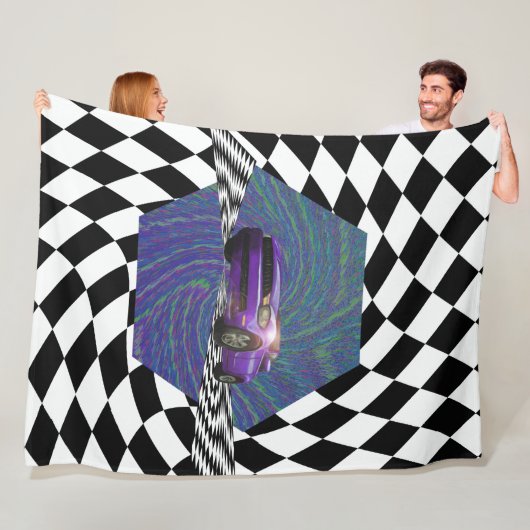 Couverture Polaire Cercle du vainqueur de voiture violette (En situation)