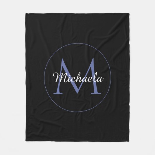 Couverture Polaire Cercle minimal moderne nom initial monogramme mode (Devant)