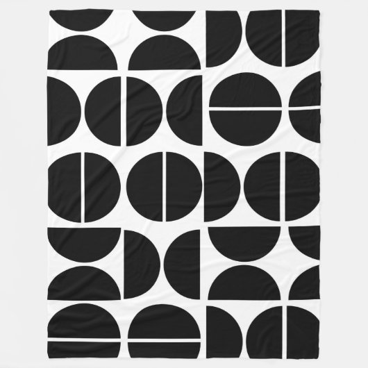 Couverture Polaire Cercle noir moderne du milieu du siècle abstrait (Devant)