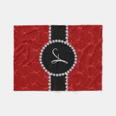 Couverture Polaire Cercle noir rouge monogramme (Devant (Horizontal))