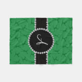 Couverture Polaire Cercle noir vert monogramme (Devant (Horizontal))