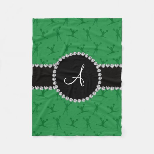 Couverture Polaire Cercle noir vert monogramme (Devant)
