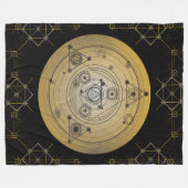 Couverture Polaire Cercle sacré jaune de la géométrie avec le motif (Devant (Horizontal))