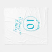 Couverture Polaire Cercle turquoise. Parties scintillant ronde 10e an (Devant (Horizontal))