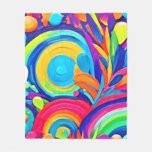 Couverture Polaire Cercles Abstraits colorés Peinture (Devant)
