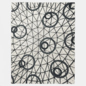 Couverture Polaire Cercles Abstraits noirs et blancs (Devant)