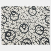 Couverture Polaire Cercles Abstraits noirs et blancs (Devant (Horizontal))
