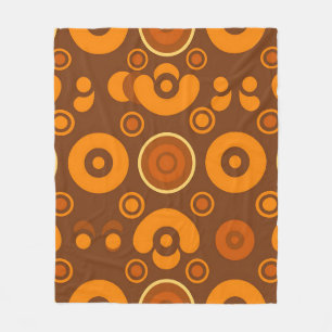 Couverture Polaire Cercles Abstraits Rétro Groovy Motif Années 70