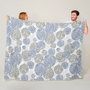 Couverture Polaire Cercles avec imprimé léopard gris et bleu