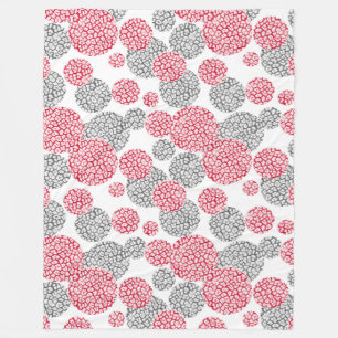 Couverture Polaire Cercles avec imprimé léopard gris et rouge