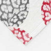 Couverture Polaire Cercles avec imprimé léopard gris et rouge (Coin)