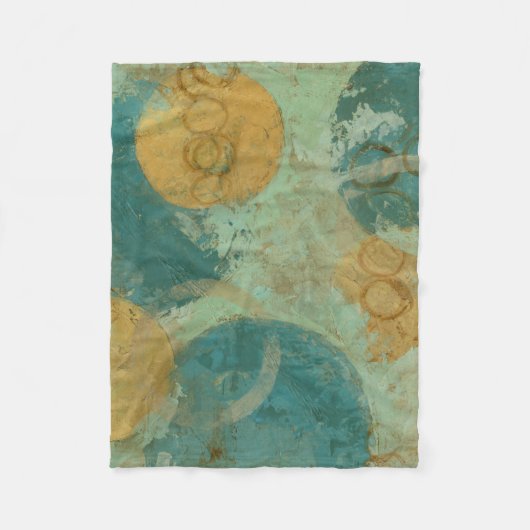 Couverture Polaire Cercles bleus et jaunes (Devant)