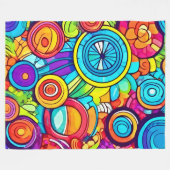 Couverture Polaire Cercles colorés Art Abstrait (Devant (Horizontal))