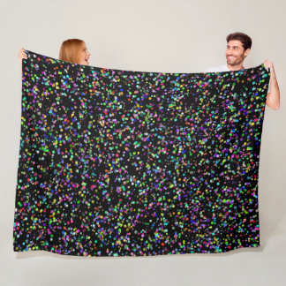 Couverture Polaire Cercles colorés bulles sur motif unique noir