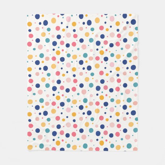 Couverture Polaire cercles colorés motifs mignons pois (Devant)