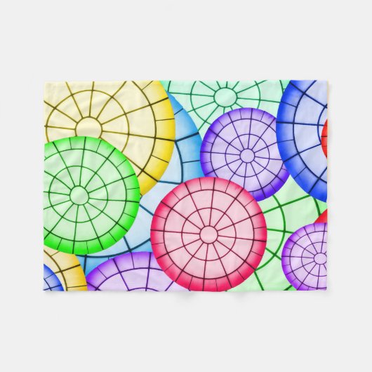 Couverture Polaire Cercles concentriques arc-en-ciel vibrant (Devant (Horizontal))