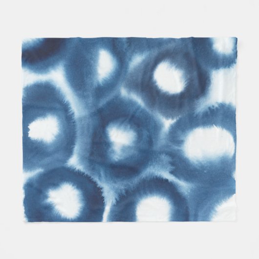 Couverture Polaire Cercles d'impression d'aquarelle Indigio (Devant (Horizontal))