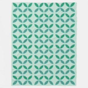 Couverture Polaire Cercles et diamants de pétales vert de mer et de m