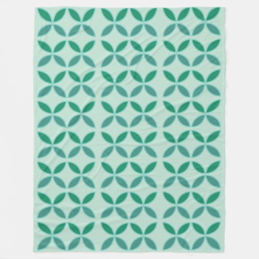 Couverture Polaire Cercles et diamants de pétales vert de mer et de m (Devant)