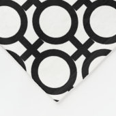 Couverture Polaire Cercles et lignes Abstraits modernes en noir et bl (Coin)