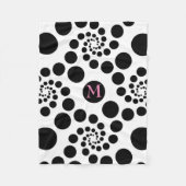 Couverture Polaire Cercles Et Points Noirs Monogrammes (Devant)