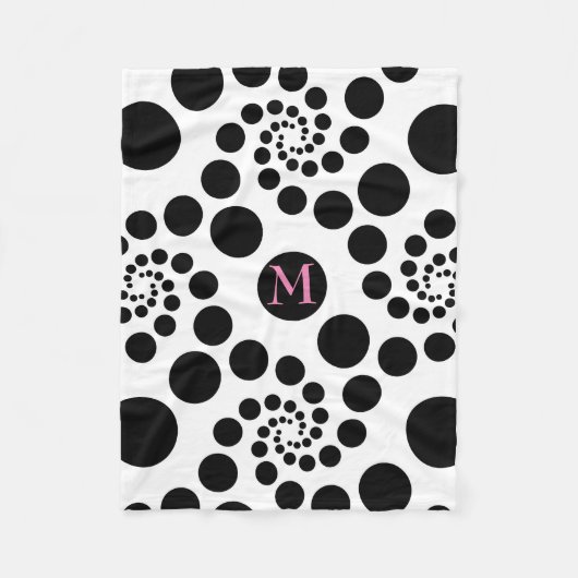 Couverture Polaire Cercles Et Points Noirs Monogrammes (Devant)
